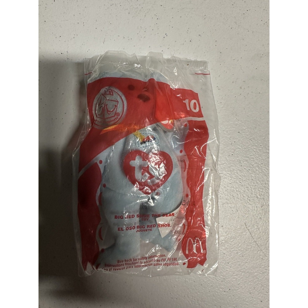 Ty Beanie Baby McDonalds Happy Meal Big Red Shoe The Bear #10 Plush 2004 New